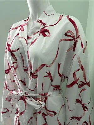 Monique Lhuillier Pottery Barn Aubree Bow Robe size XS/S thumbnail 3