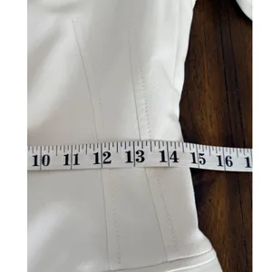 Zara Womens Cream White‎ Satin Lapel Tailored Single Button Blazer XS thumbnail 11
