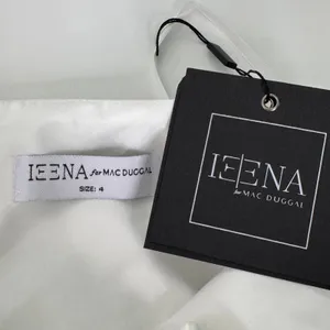 IEENA for Mac Duggal A-Line V-Neck Ball‎ Gown 4 White Bridal Wedding Minimalist thumbnail 13