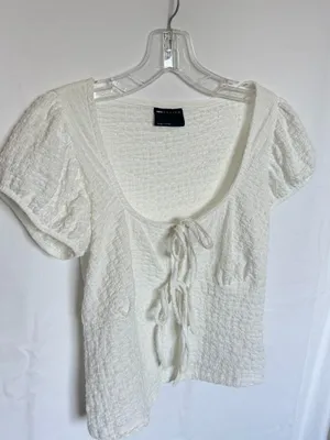 ASOS design white poplin babydoll tie top thumbnail 2