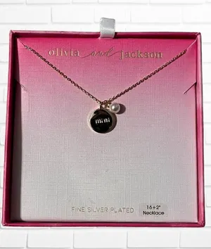 Olivia & Jackson Mini Charm Necklace Silver‎ Plated 16" Adjustable Chain New thumbnail 1