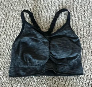 black sports bra with adjustable straps #activewear #gym thumbnail 1