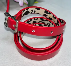Betsey Johnson's Red Patent Leather 1/2“ Belt Unleash Your Wild Side thumbnail 1