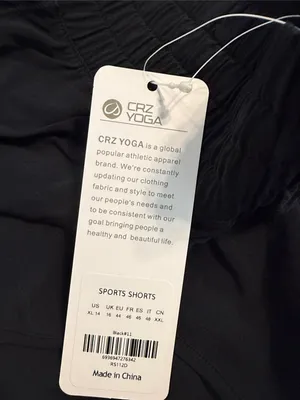 CRZ YOGA Black Women's Athletic Shorts with Elastic Waist size XL brand new thumbnail 5