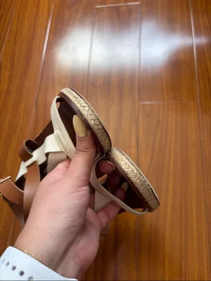 Tory Burch Cream + White Strappy Marbella Chunky Heels thumbnail 4
