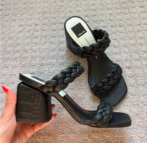 Dolce Vita Braided Black Heel Sandal thumbnail 1