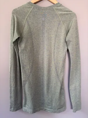 Lululemon Swiftly Tech Long Sleeve Top 2.0 Green (Asphalt Gray/Lemon Vibe) Size 6 thumbnail 2