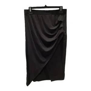 Halara Skirt Women's Med Black Midi Ruched Asymmetric Office Work Professional thumbnail 2