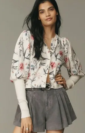 Anthropologie Floral Women's Cardigan Size: S thumbnail 1