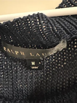 Ralph Lauren Navy Open-Knit Crewneck Sweater thumbnail 2