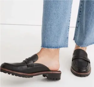 Madewell Mule Loafers the Corinne Lugsole Black Leather thumbnail 1