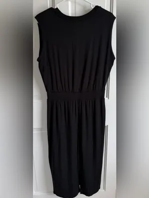 Athleta Black Sleeveless‎ Midi Dress Pockets Athletic Casual Medium thumbnail 2