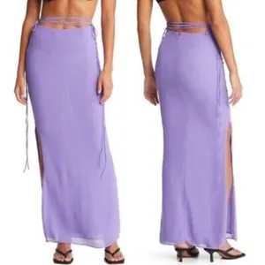 NWT House Of CB Maxi Skirt Amalfi Violet Cut Out Mermaid Vacation Beach Flowy thumbnail 7