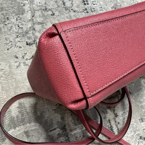 Coach Mini Brooke Carryall Satchel Pink Glitter Crossgrain Leather Gold thumbnail 7
