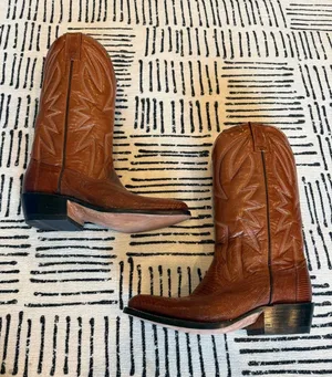 Vintage Exotic Lizard Leather Cowboy Boots Brown Western Unmarked thumbnail 1