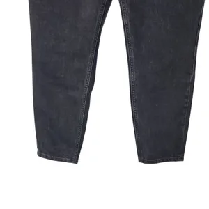 White Fox Black Denim Tapered Leg Button Fly High Rise Belted Ankle Jeans Medium thumbnail 4