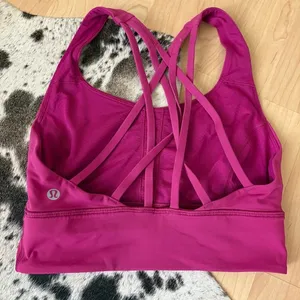LULULEMON‎ x SOULCYCLE Free to Be Serene Bra Longline In Ripened Raspberry Sz 4 thumbnail 4