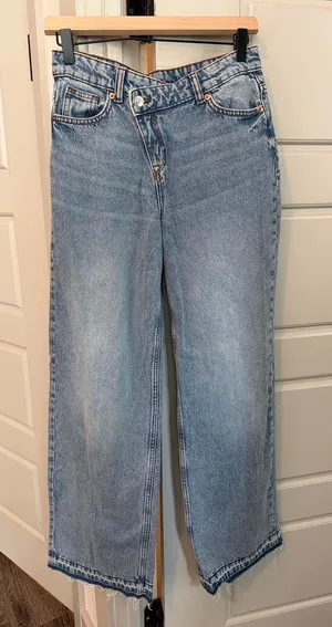H&M DIVIDED Criss Cross Straight Leg Jeans thumbnail 1