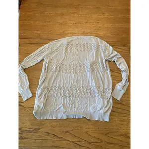Women's Gray Geometric Knit Open-Front Cardigan Sweater Long Sleeve Size S thumbnail 3