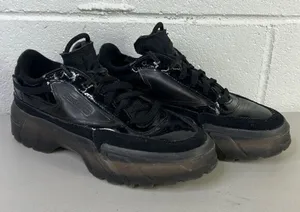 Reebok Platform Athletic Sneakers size 5 Black patent Cardi b shoe CLUB C thumbnail 1
