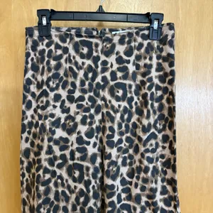 Reformation‎ Women's Animal Print Leopard Marlon Stretch High Crop Pants Size 4 thumbnail 2
