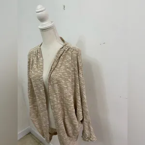 Free People vintage Textured knit cotton festival Poncho cardigan one size thumbnail 2