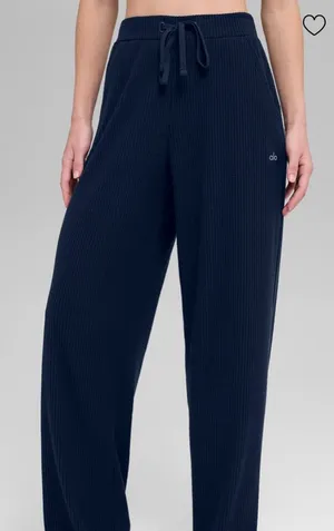 ALO Yoga NWT Muse Wide Leg Pants Navy Blue Size M thumbnail 1