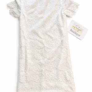 Lulus Ivory Lace Shift Dress Short Sleeve Small thumbnail 3