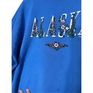 Vintage 90s Alaska Tultex Crewneck blue Sweatshirt Size XL‎ thumbnail 4
