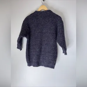 alps fine‎ womens apparel Purple Blue Mohair Blend 3/4 Sleeve Sweater Medium thumbnail 2