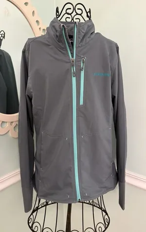 Patagonia W’s All The Free jacket women size Medium Gray turquoise‎ thumbnail 1