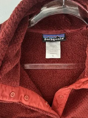 Patagonia Re-Tool Snap-T Polartec Thermal Pro Fleece XL Burgundy Rust Trim Cozy thumbnail 5