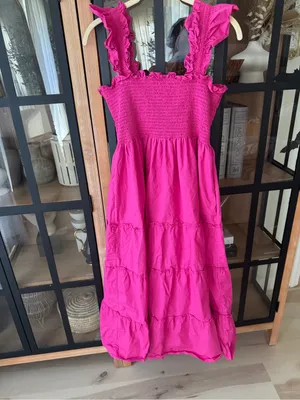 Hill House poppy Nap dress midi Ellie pockets tiered ruffle poplin cotton smock thumbnail 2