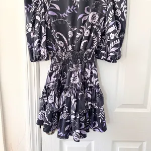 Misa Los Angeles Purple Black Lilah Mini Dress Indigo Victoria Floral Print XS thumbnail 5