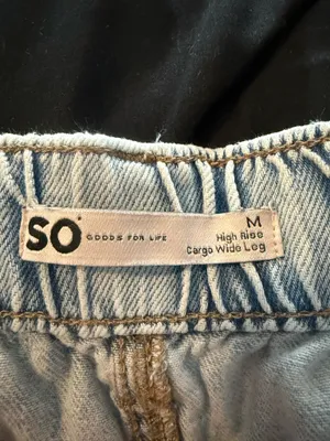 {SO} Light Blue High-Rise Utility Cargo Wide Leg Jeans thumbnail 5
