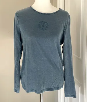 Acid Wash Blue Gymshark Long Sleeve Tee thumbnail 1