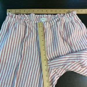 Beachlunchlounge Red White Striped Linen Blend Paperbag Waist Pants Beachy Large thumbnail 6