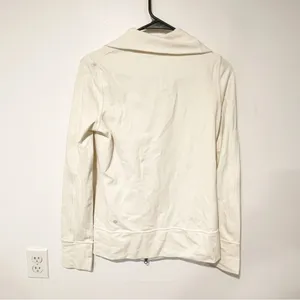 Lululemon Daily Yoga Jacket Polar Cream Collared Athletic Full Zip‎ Size 6 thumbnail 5