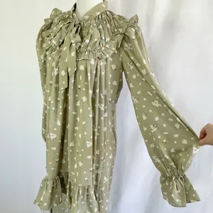 We Wore What New Floral Tie Neck Long Sleeve High Low Dress Green Size Small thumbnail 9