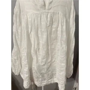 We The Free  Women White Textured Buttonless Tunic Size extra Small OVERSIZE. thumbnail 6