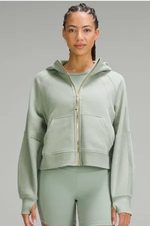 Lululemon Oversized Full-Zip Hoodie Scuba size xs/s in green/gold thumbnail 1