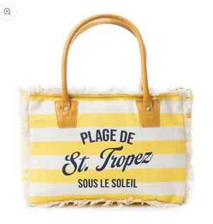 Myra Bags Saint Tropez Tote Bag-Yellow/Stripe thumbnail 1