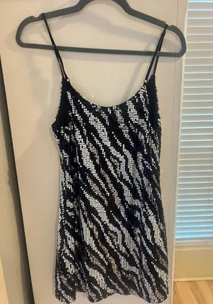Forever 21 - NWT black/white/silver sequin dress! Size small! thumbnail 3