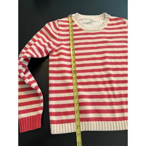 Eddie‎ Bauer Womens Red Cream Striped Cotton Crewneck Sweater Size Small thumbnail 2