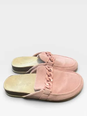 Vionic Georgie Blush Rose Pink Suede Chain Mule Loafers Size 7 Orthotic Comfort thumbnail 7