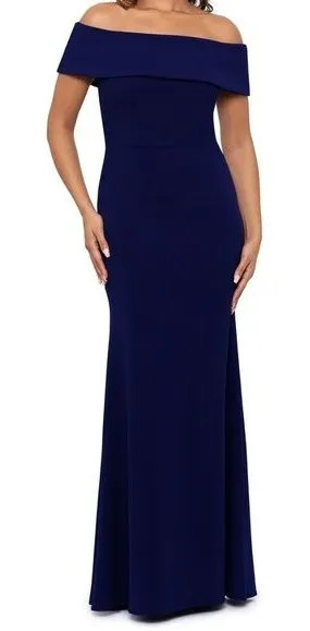 Betsy & Adam. Off the‎ Shoulder Gown. thumbnail 1