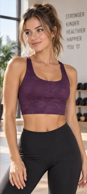 CRZ Yoga Plum Scoop-Neck Athletic Top Size-M/L thumbnail 1