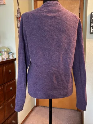 Penguin by Munsingwear purple lambswool v-neck long sleeve sweater size M winter thumbnail 3