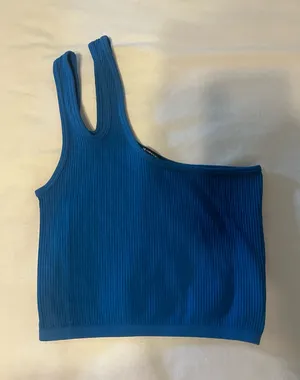 Zara blue ripped crop top size xs/s thumbnail 1