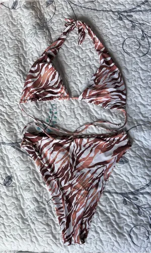 Aurelle animal print high waisted bikini Brown Size M thumbnail 1